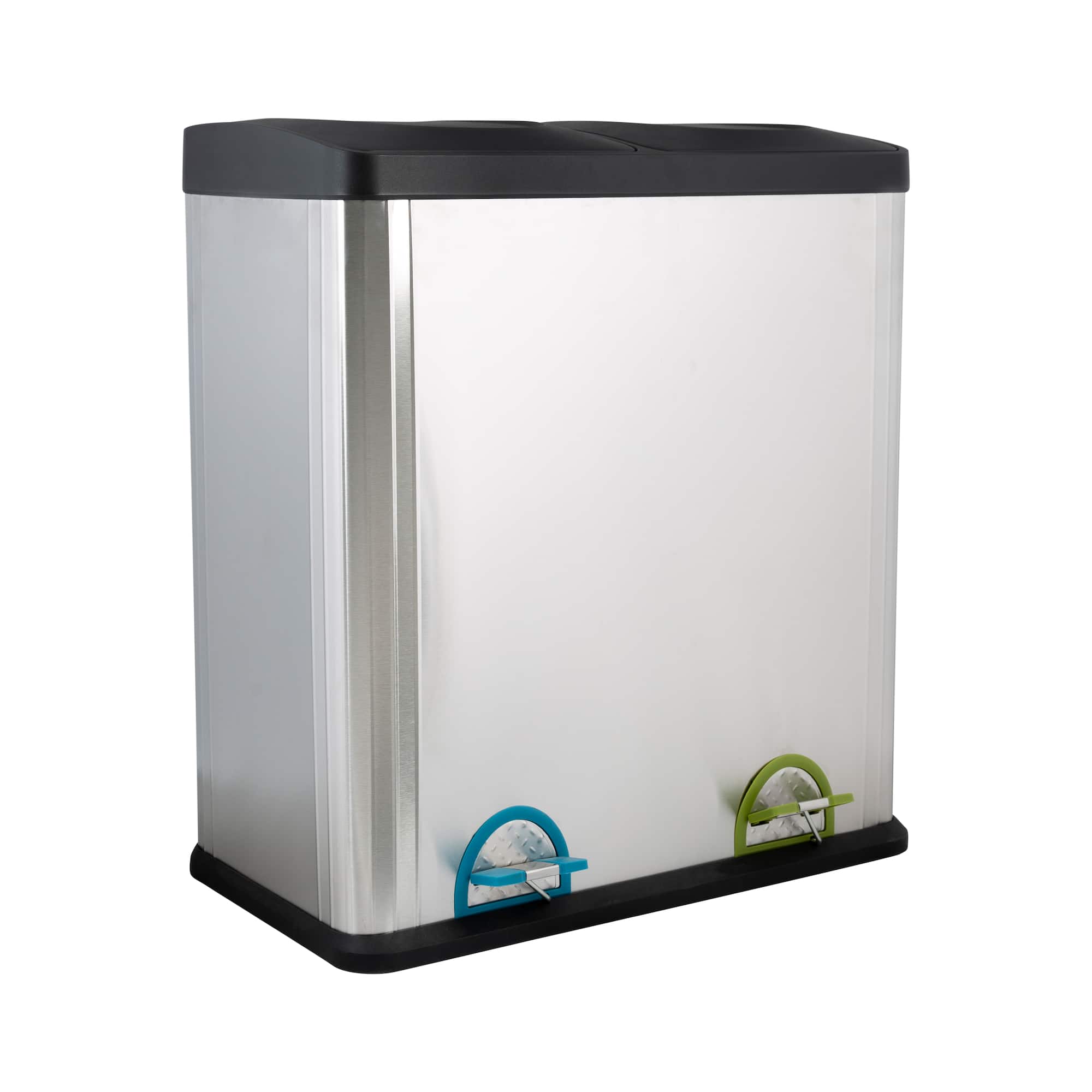 Organize It All Dual Compartment Stainless Recycle Bin